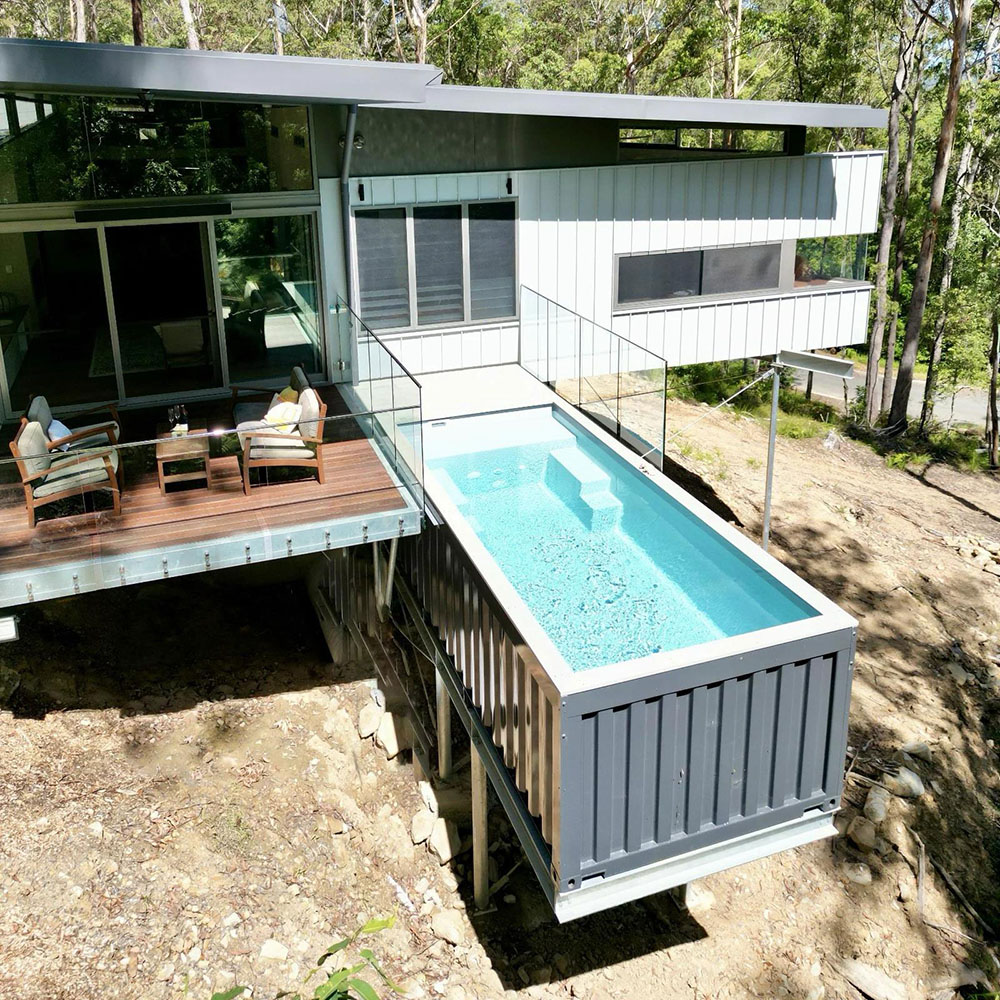 Piscina Contenedor con Ventana de Cristal — Elevada, Moderna, Lista para Instalar - Imagen 4
