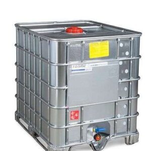 Contenedor IBC DENIOS para mercancías peligrosas con revestimiento de acero, versión Ex, patines de acero, 1000 l, NW150, 266172