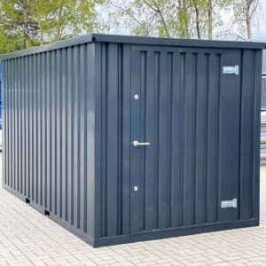 Contenedor de almacenamiento XXL de 3 metros RAL 7021 gris negro, con puerta de una hoja, A7741