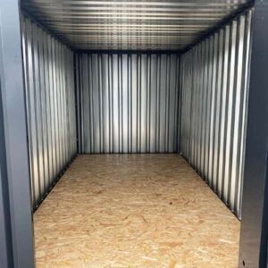 Contenedor de almacenamiento XXL de 3 metros RAL 7021 gris negro, con puerta de una hoja, A7741