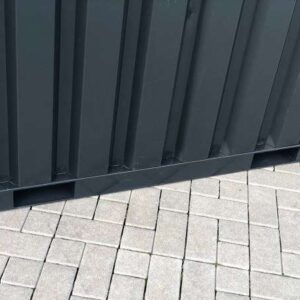 Contenedor de almacenamiento XXL de 3 metros RAL 7021 gris negro, con puerta de una hoja, A7741