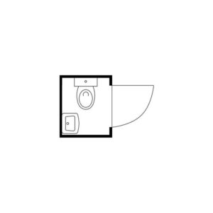 FLADAFI Cabina sanitaria TB, galvanizada, montada, con equipamiento, 1.400 × 1.250 × 2.425 mm, F2701