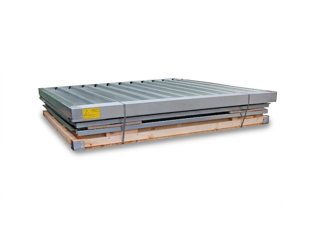Contenedor de materiales MC 1200, galvanizado, desmontado, con suelo de madera, 2100 x 2170 x 2150 mm, puerta de un batiente en el lado de 2 m - Imagen 2