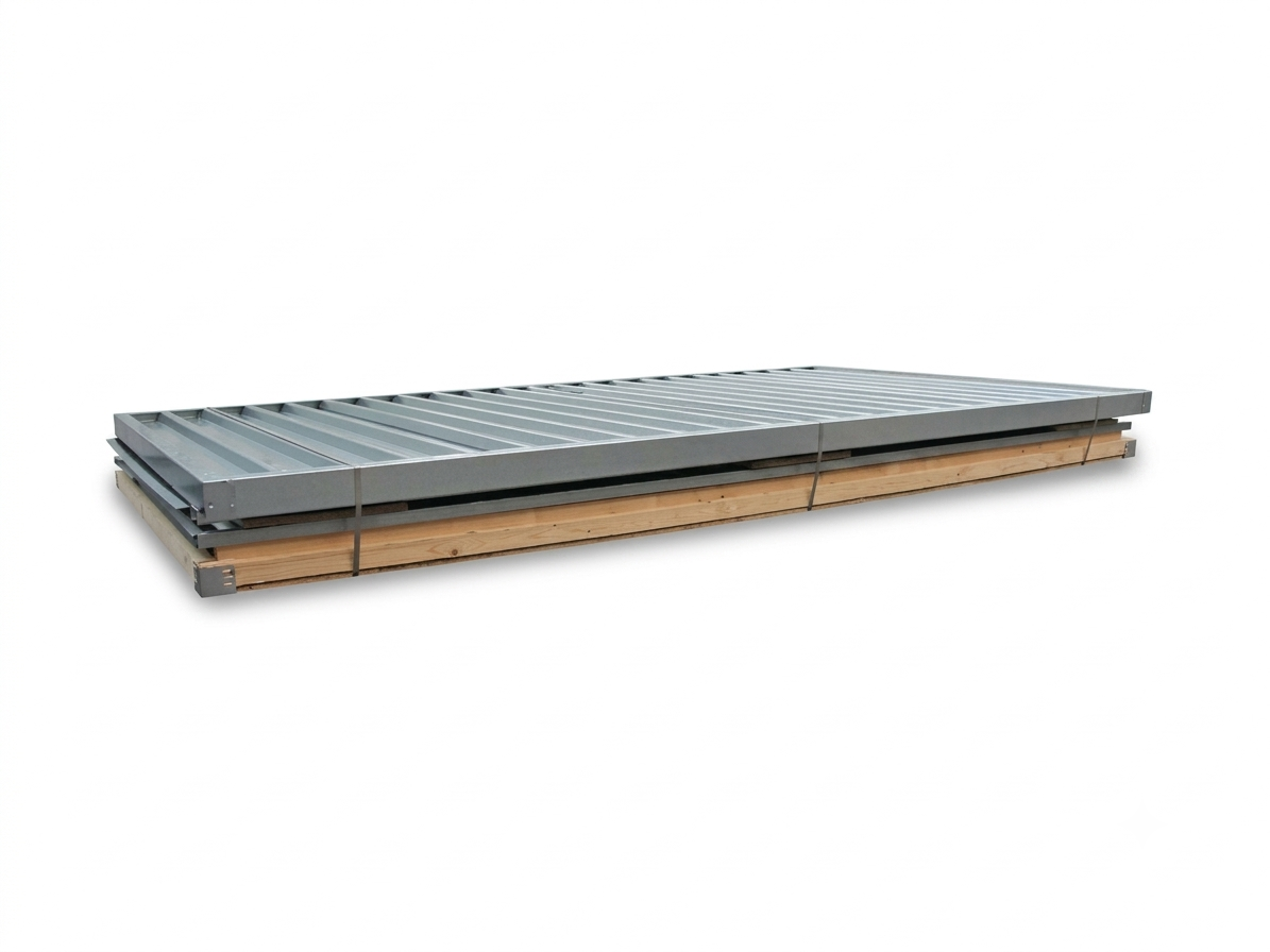 Contenedor de materiales MC 1400, galvanizado, desmontado, con suelo de madera, 4050 × 2170 × 2150 mm, puerta de una hoja en el lateral de 4 m - Imagen 2
