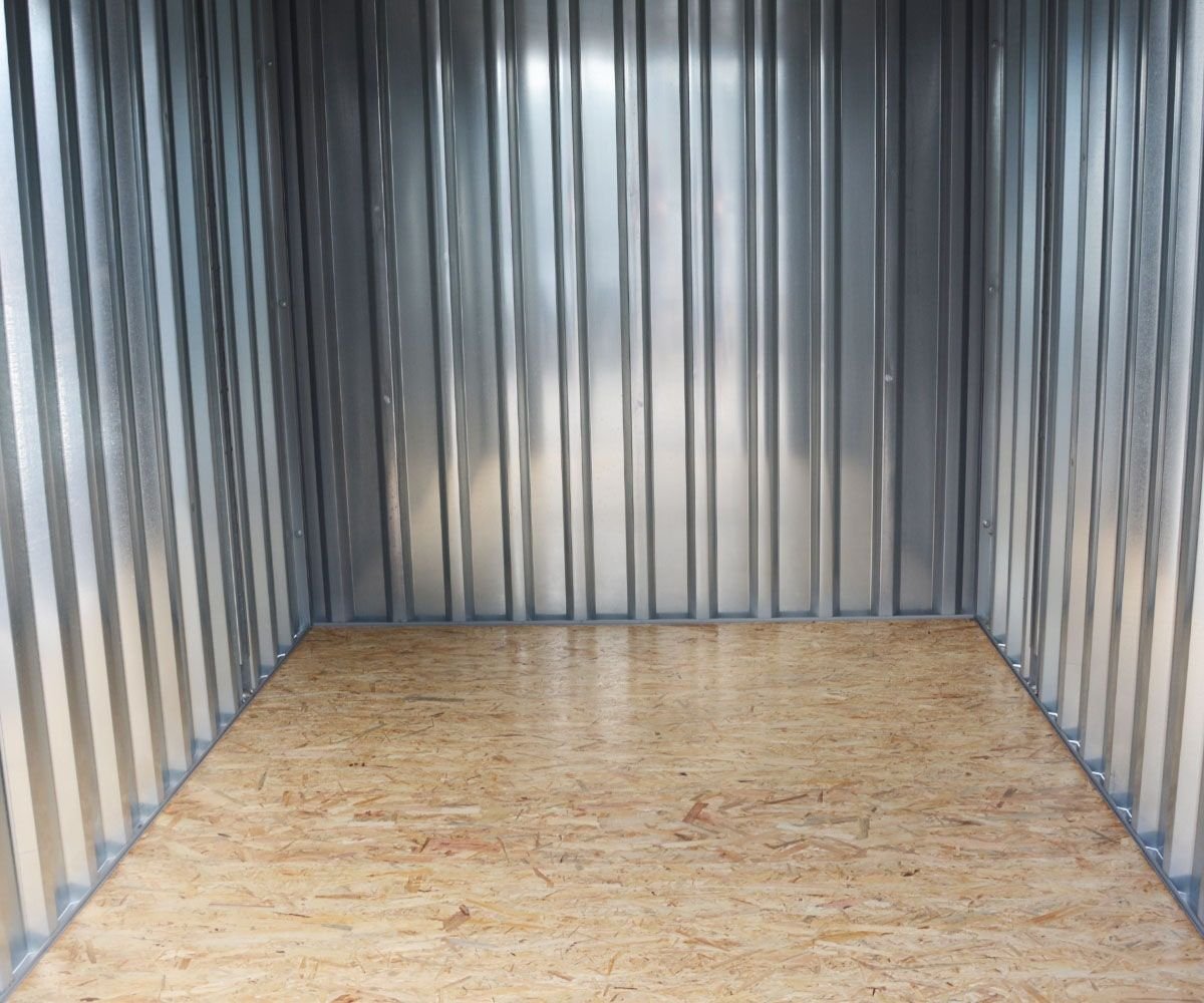 Contenedor de materiales MC3, lacado en RAL 6005 verde musgo, Al. 2090 × An. 2142 × Pr. 2950 mm, puerta frontal de una hoja - Imagen 5