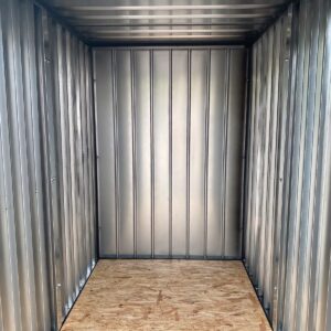 Contenedor de materiales MC1, lacado en RAL 7021 gris negro, Al. 2090 × An. 1500 × Pr. 2280 mm, puerta frontal de una hoja