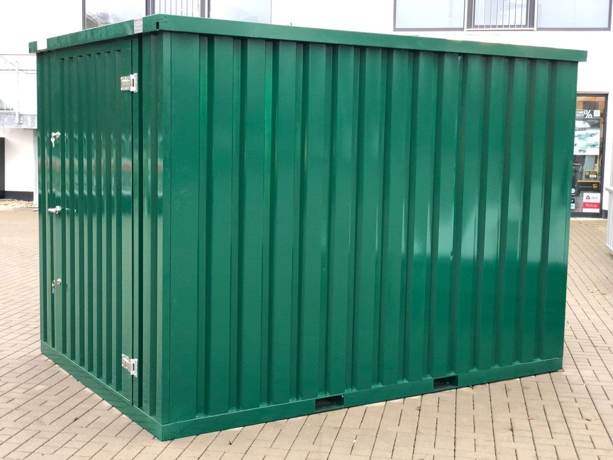 Contenedor de materiales MC3, lacado en RAL 6005 verde musgo, Al. 2090 × An. 2142 × Pr. 2950 mm, puerta frontal de una hoja - Imagen 4