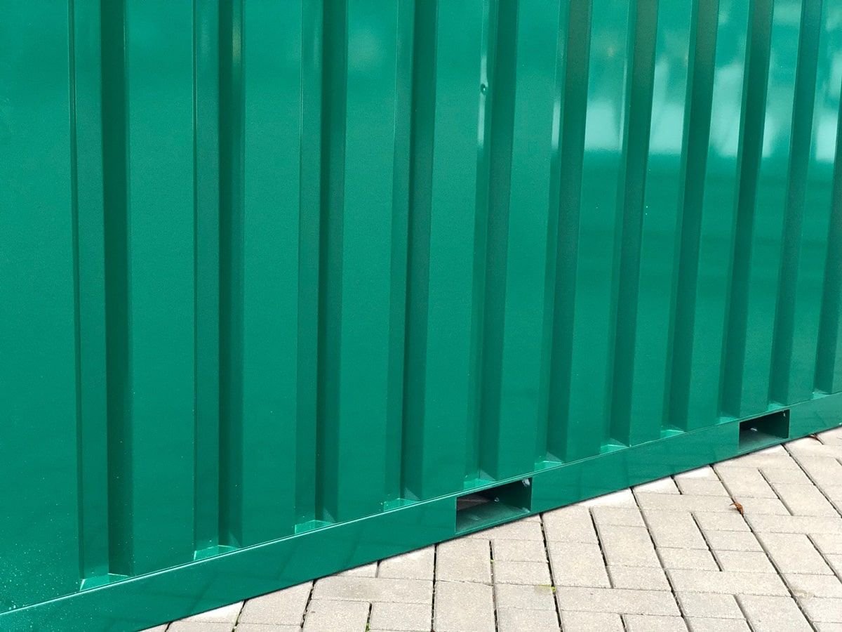 Contenedor de materiales MC3, lacado en RAL 6005 verde musgo, Al. 2090 × An. 2142 × Pr. 2950 mm, puerta frontal de una hoja - Imagen 10