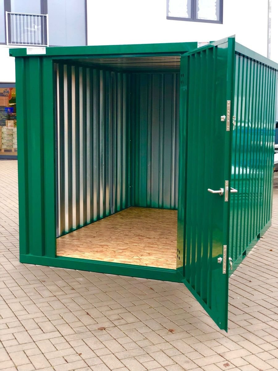 Contenedor de materiales MC3, lacado en RAL 6005 verde musgo, Al. 2090 × An. 2142 × Pr. 2950 mm, puerta frontal de una hoja - Imagen 2