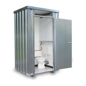 Cabina de aseos TB, galvanizada, montada, con depósito de agua limpia de 160 L